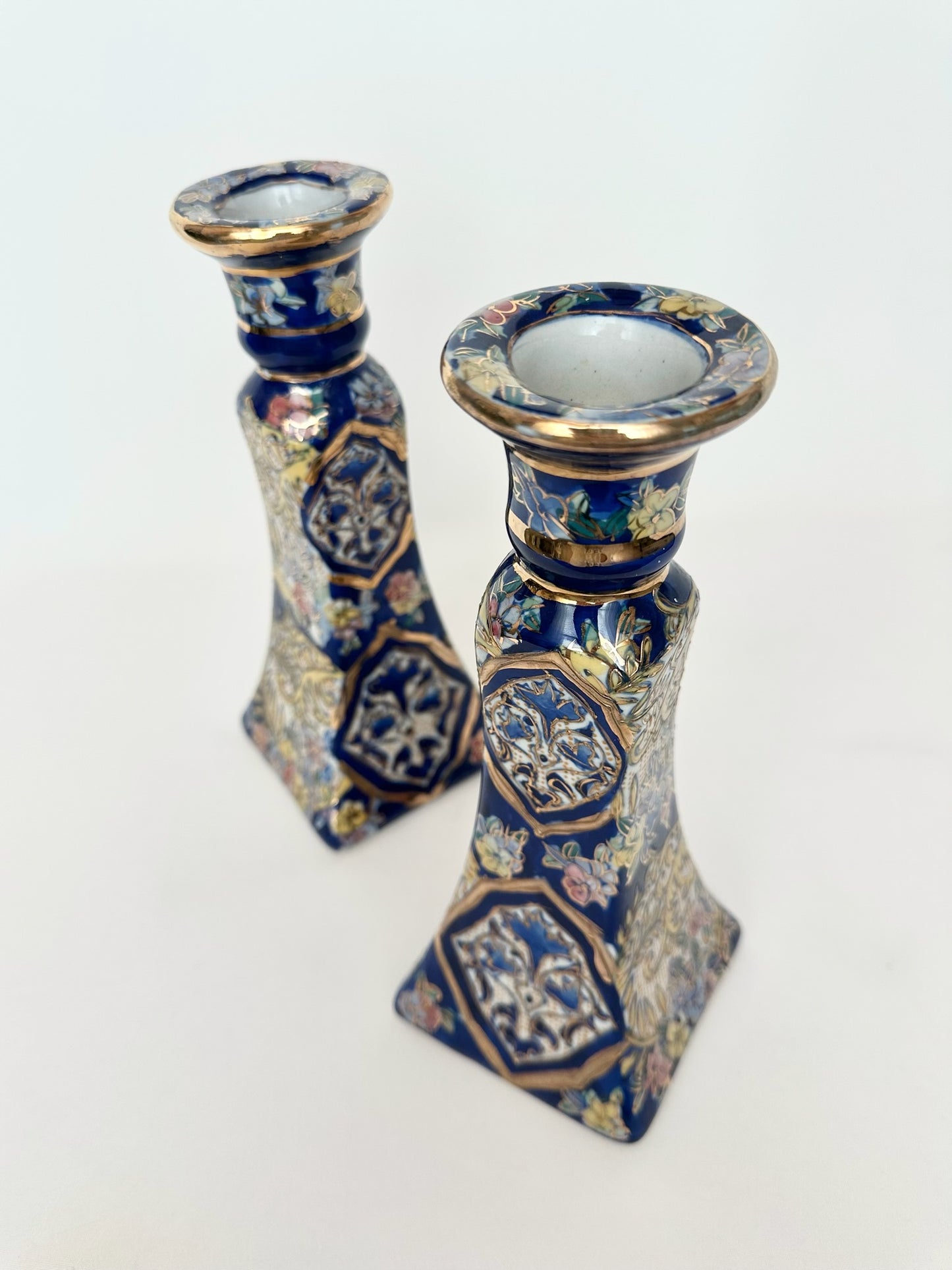 Temperance Chinoiserie Candlestick Holders