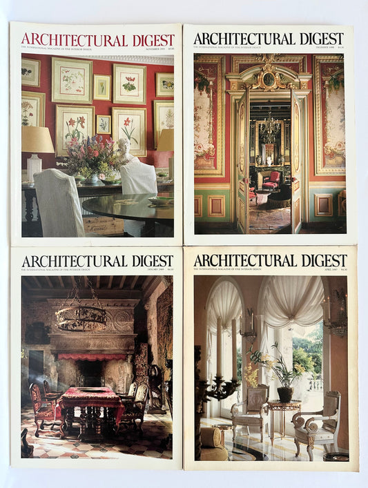 vintage architectural digest magazine stack of four