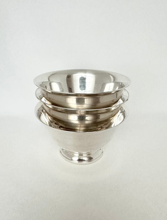 Vintage mini silverplate Revere style bowls set of three.