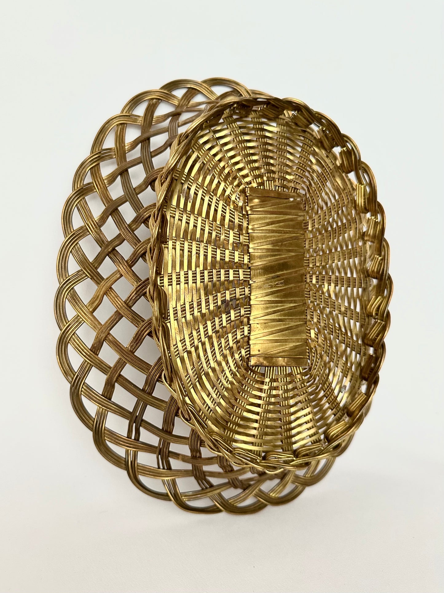 Margaret Woven Brass Basket