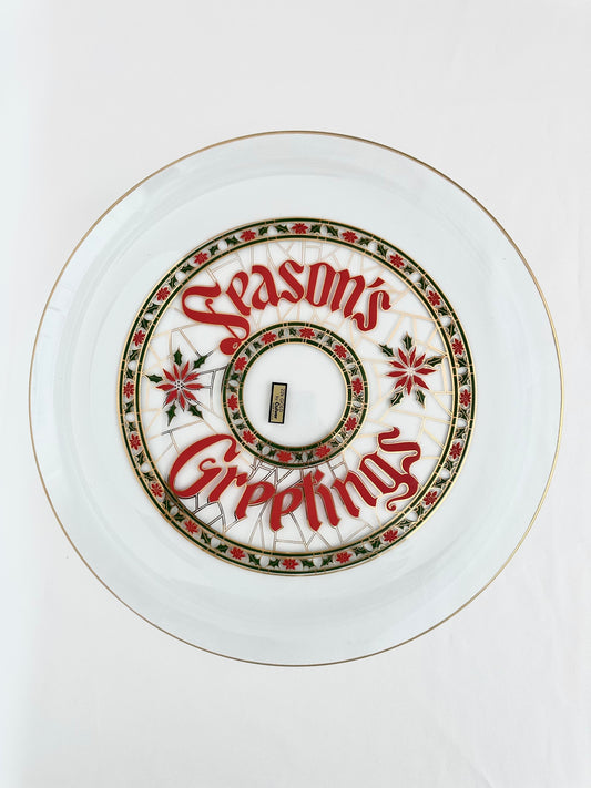 Seasons Greetings Large Glass Tray