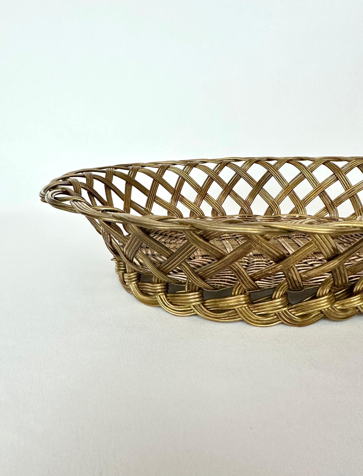 Margaret Woven Brass Basket