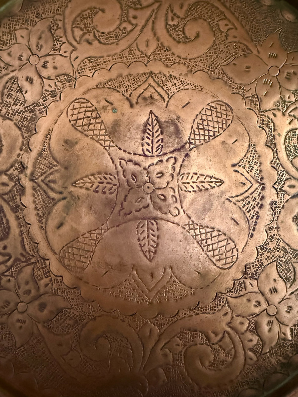 Narcissa Engraved Copper Tray