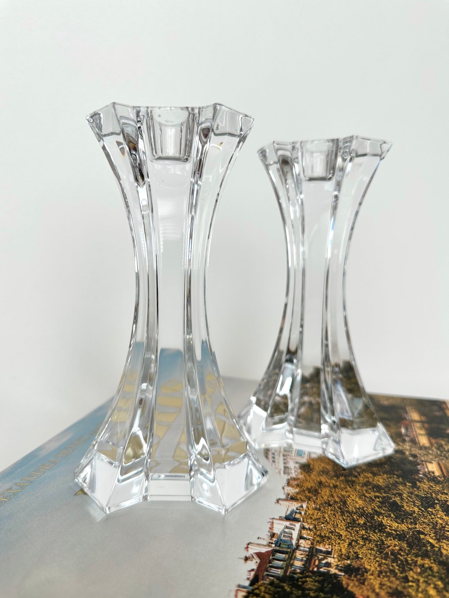 Lenora Crystal Candlestick Holders