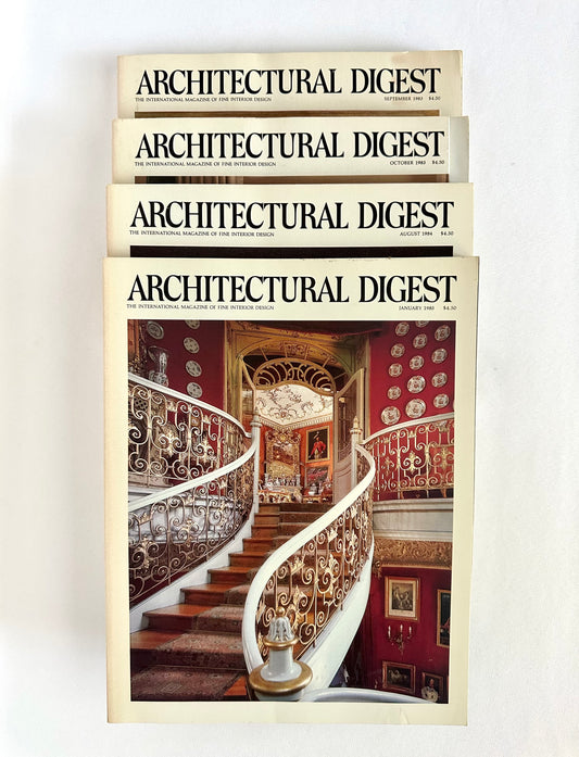 set of four vintage 1980's architectural digest magazines