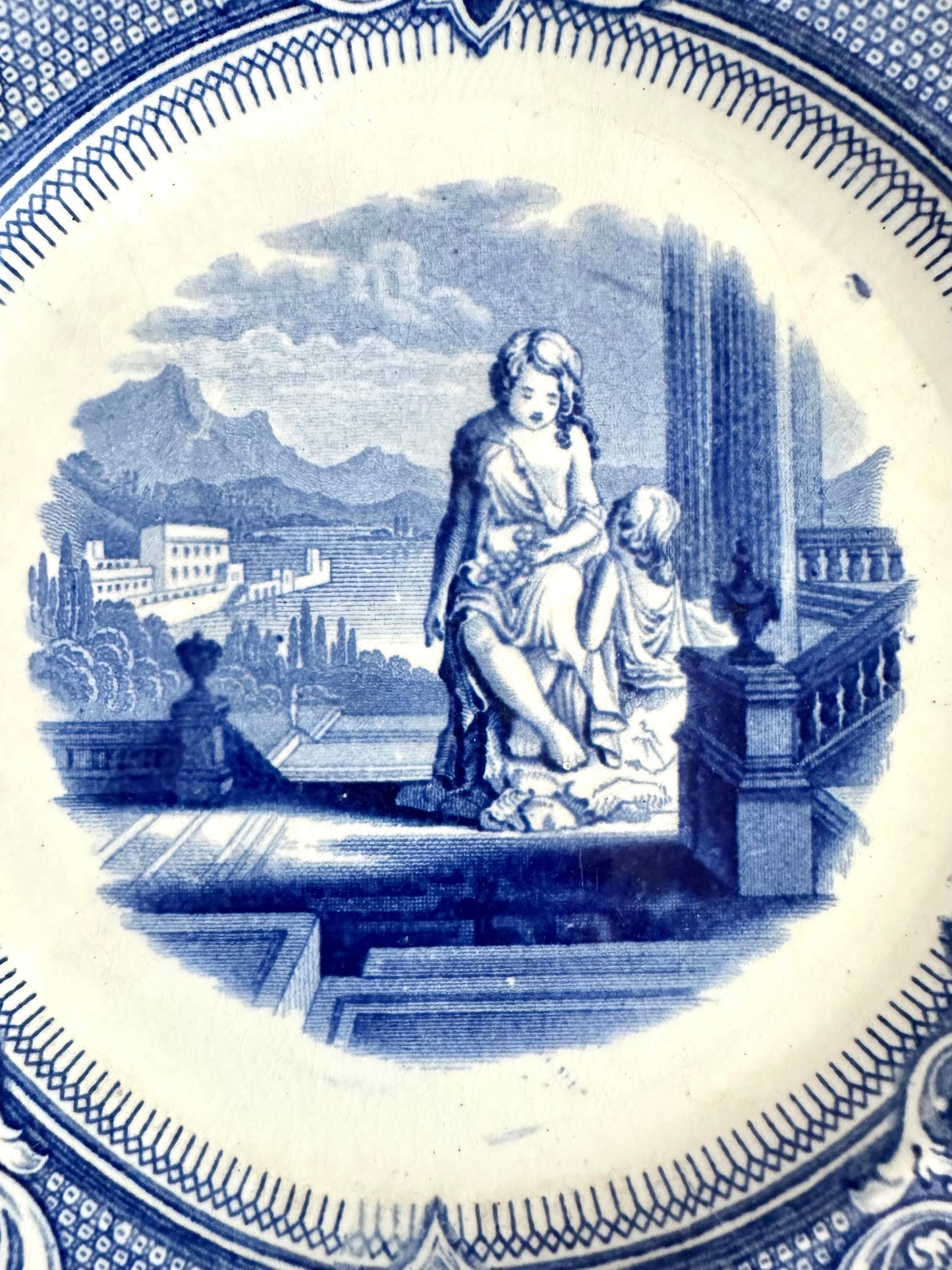Héloise Transferware Plate Pair
