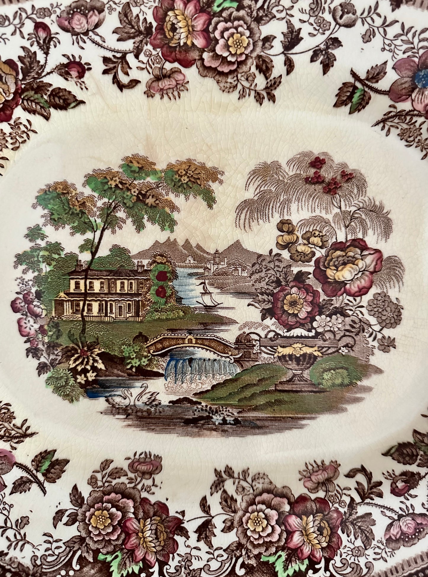 Ivy Transferware Serving Platter