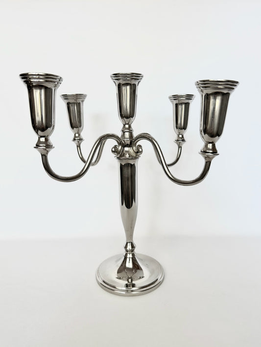 Vintage five arm silverplate candelabra by Godinger.