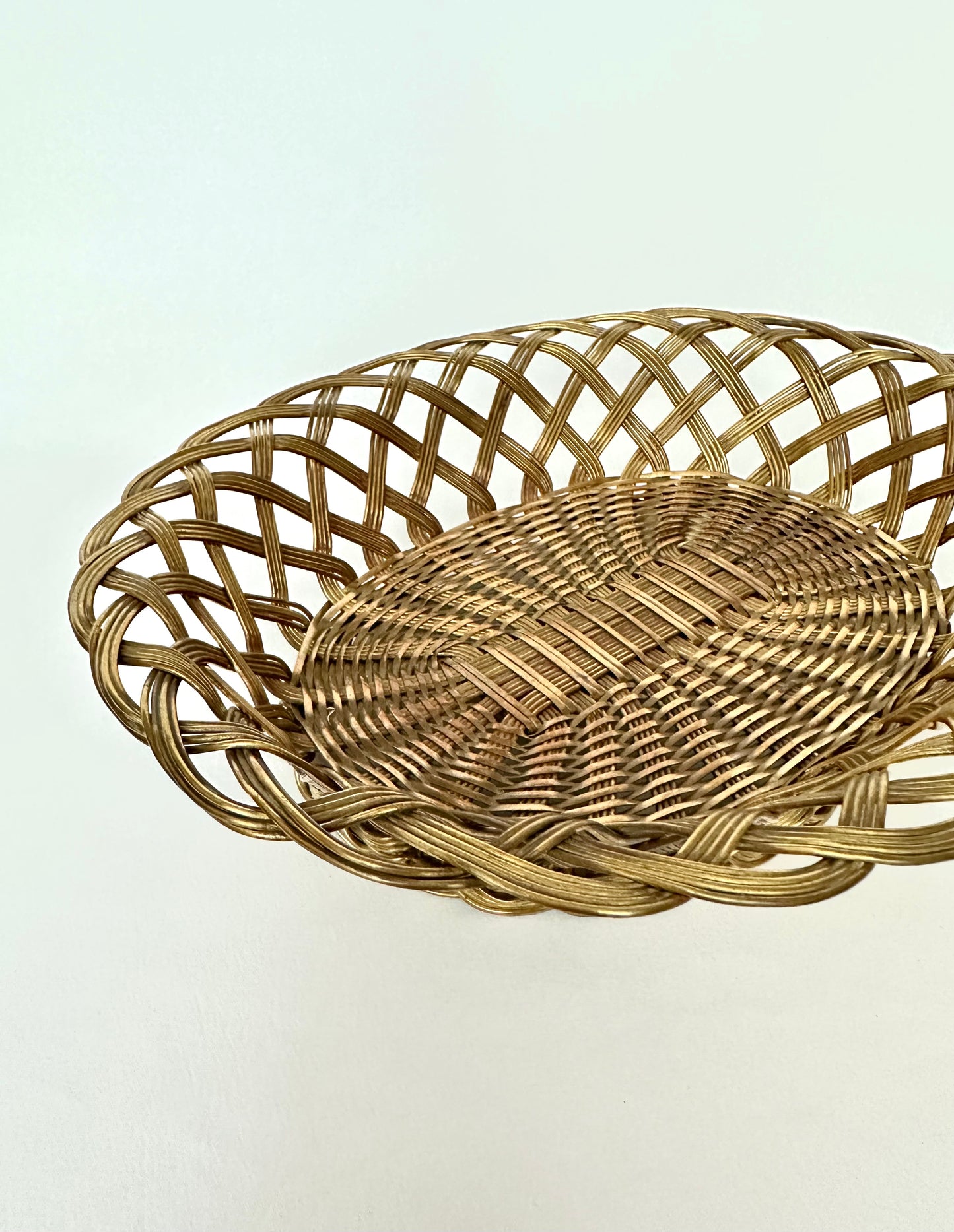 Margaret Woven Brass Basket