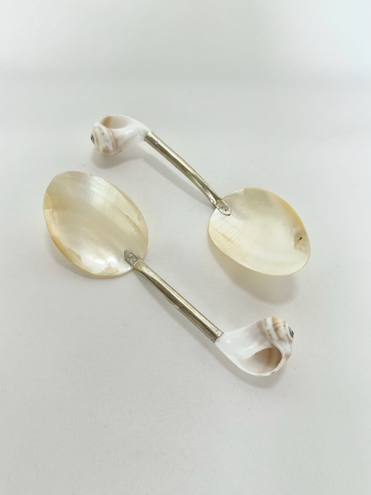 Vintage mother of pearl and seashell caviar spoon