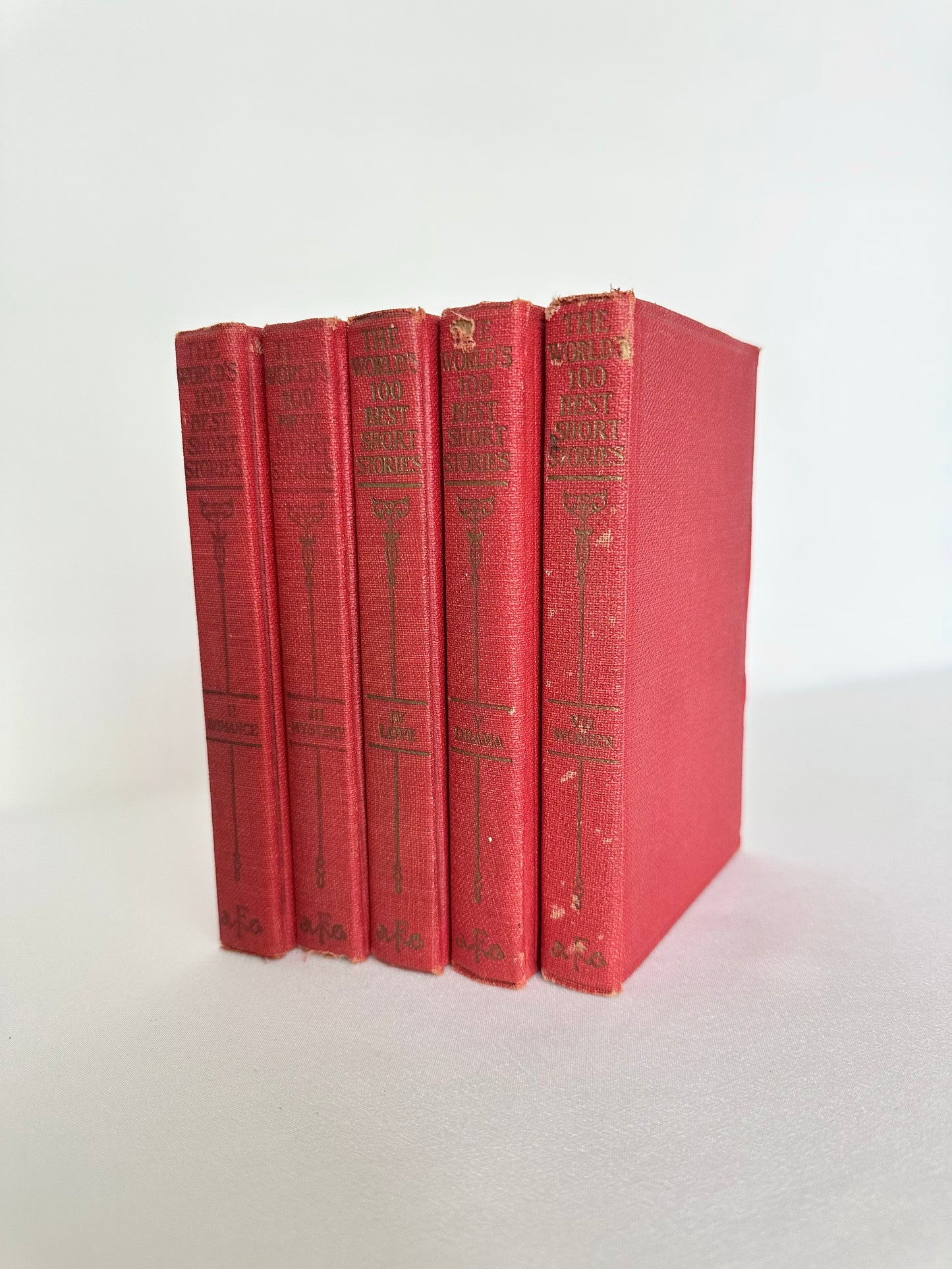 Red Color Story Book Stack 02