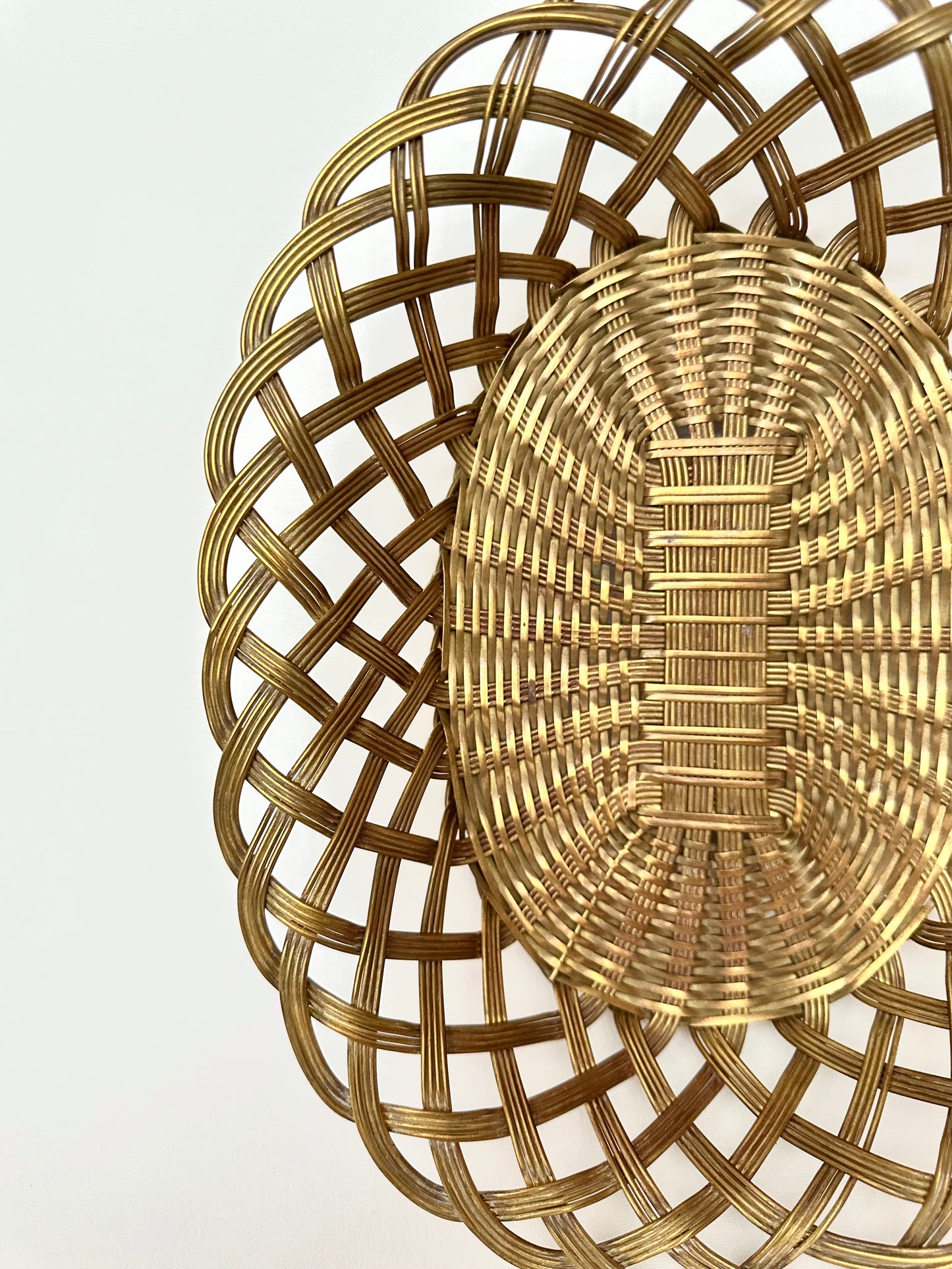 Margaret Woven Brass Basket