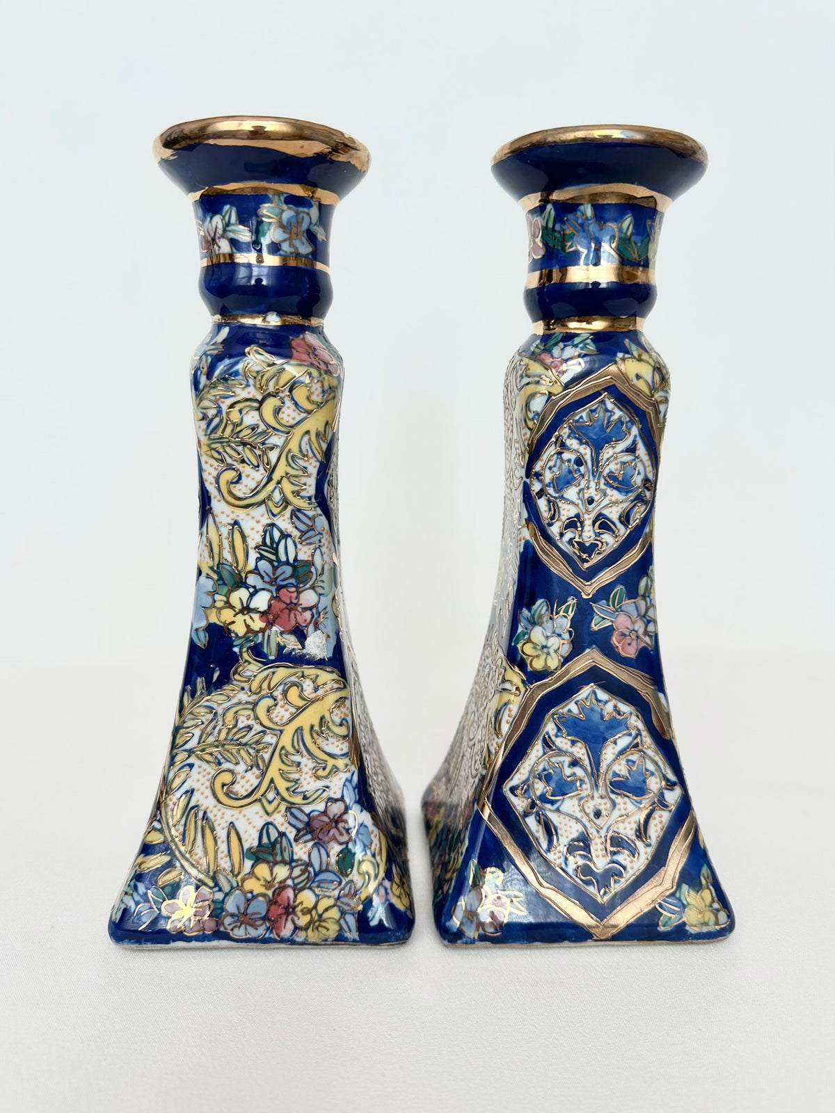 Temperance Chinoiserie Candlestick Holders