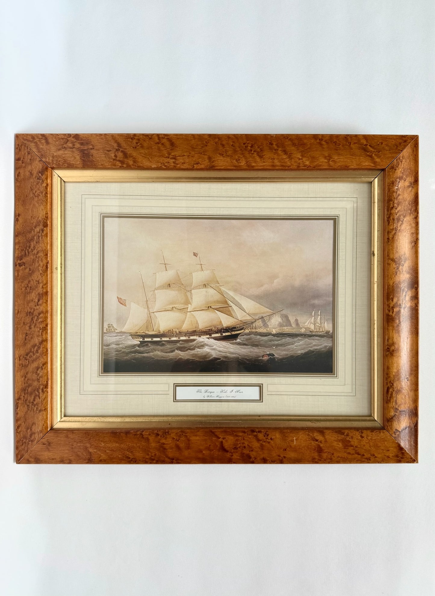 vintage framed maritime ship print