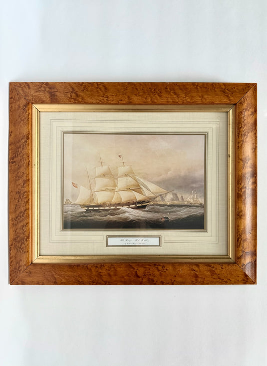 vintage framed maritime ship print
