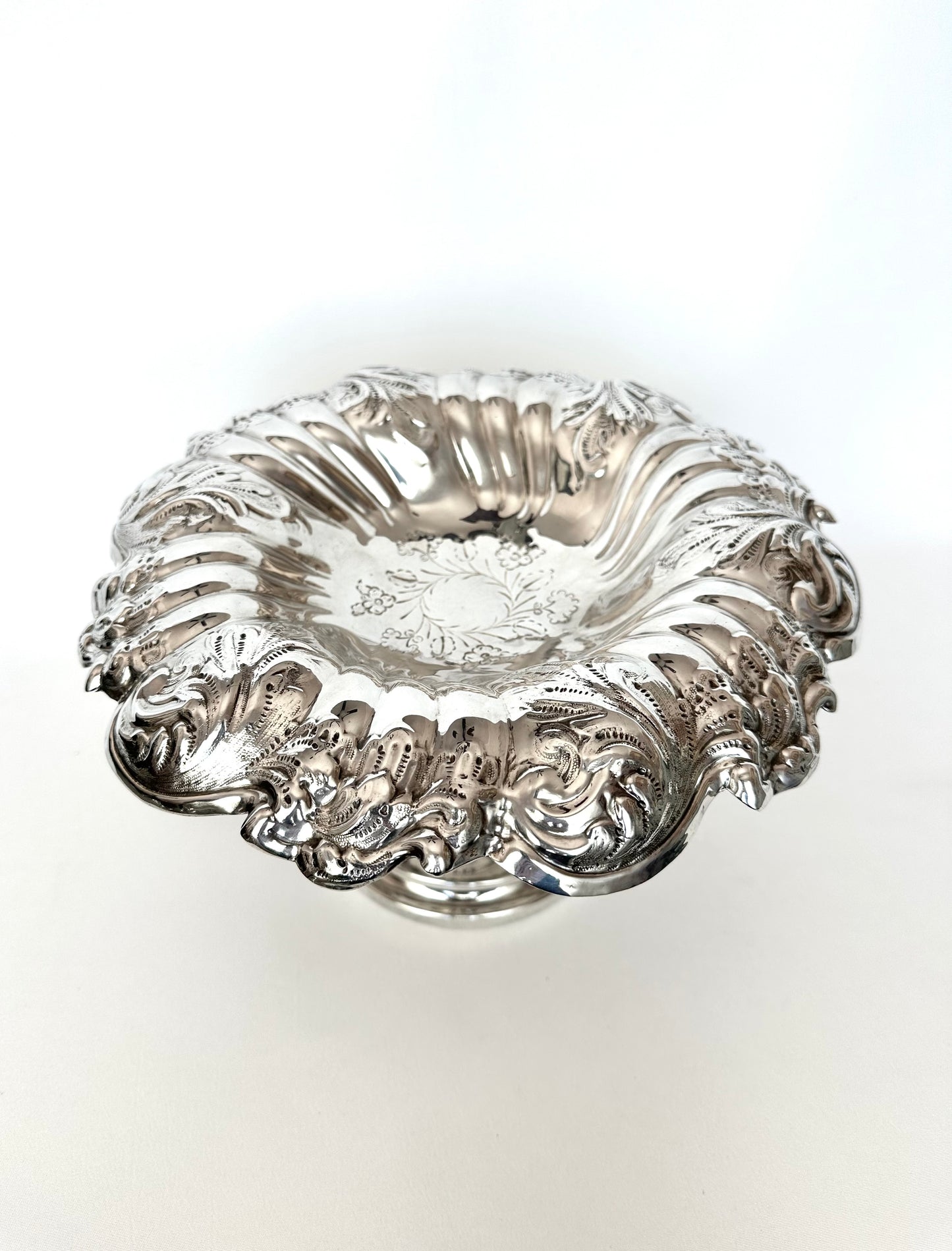 Albertine Silverplate Etched Compote