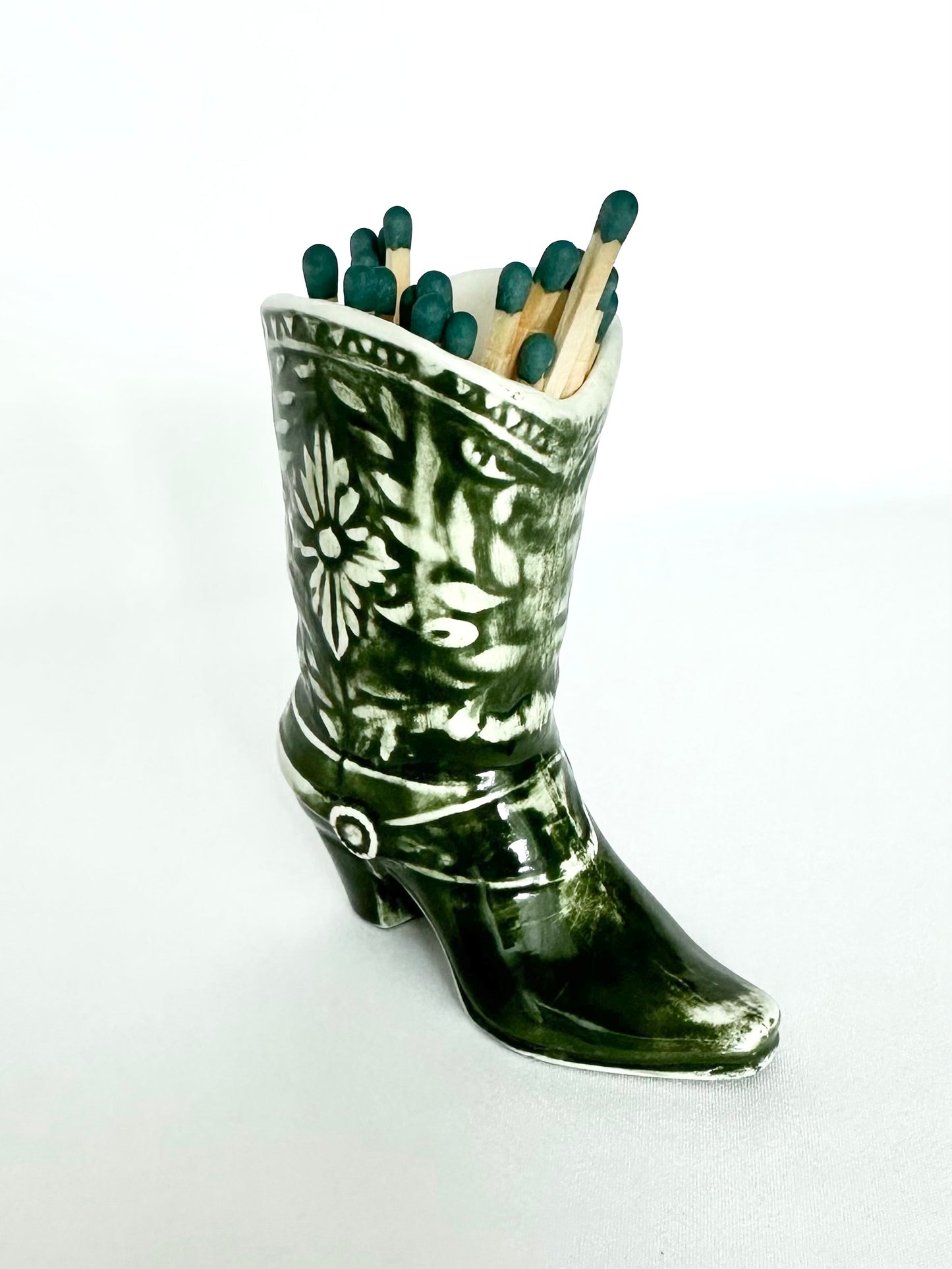 Antonia Cowboy Boot Matchstick Vessel