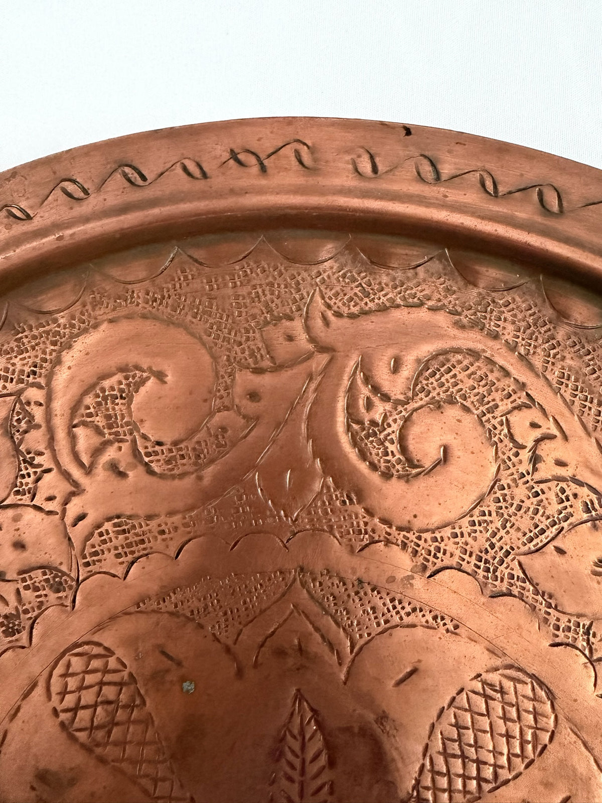 Narcissa Engraved Copper Tray