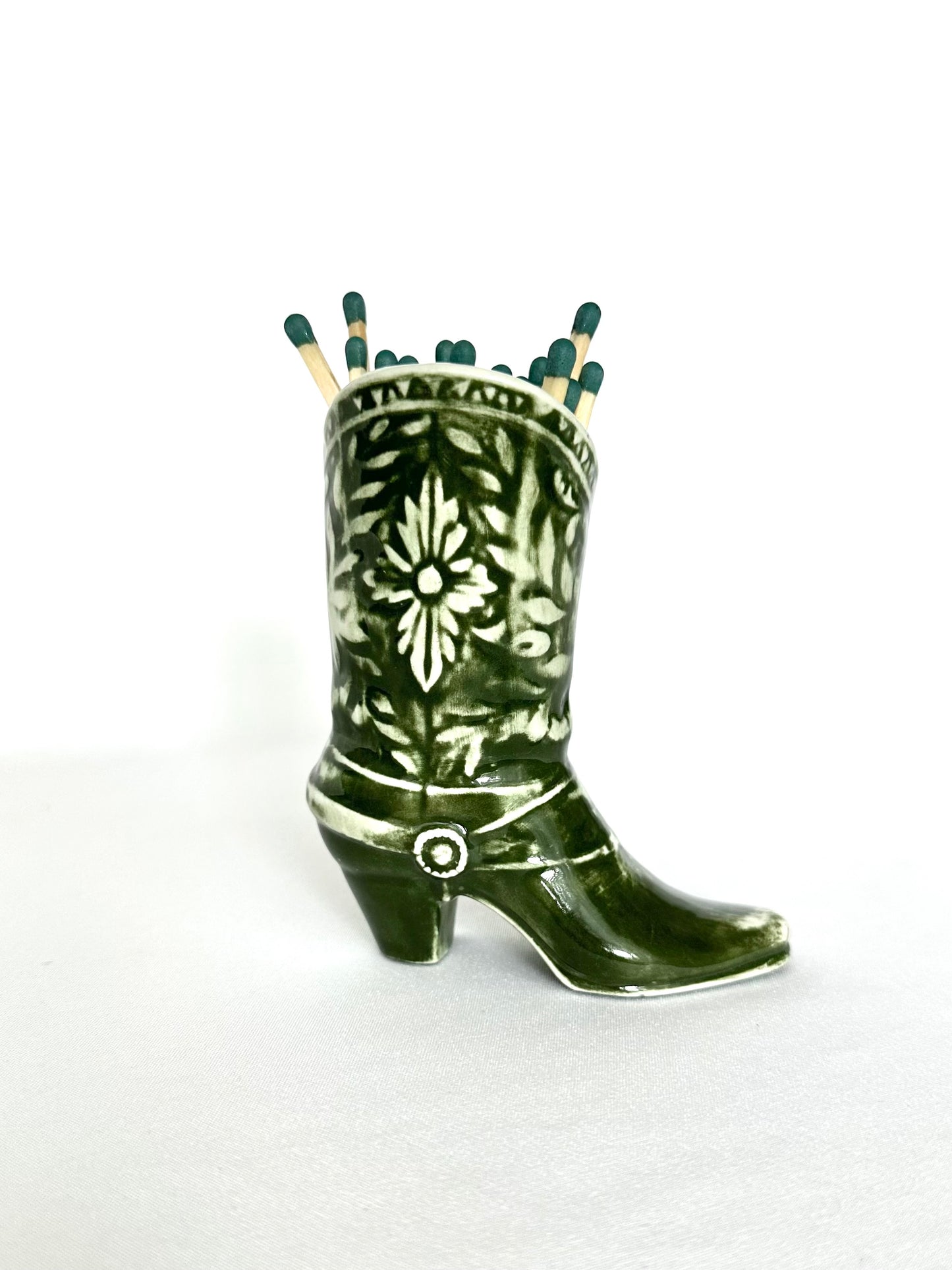 Antonia Cowboy Boot Matchstick Vessel