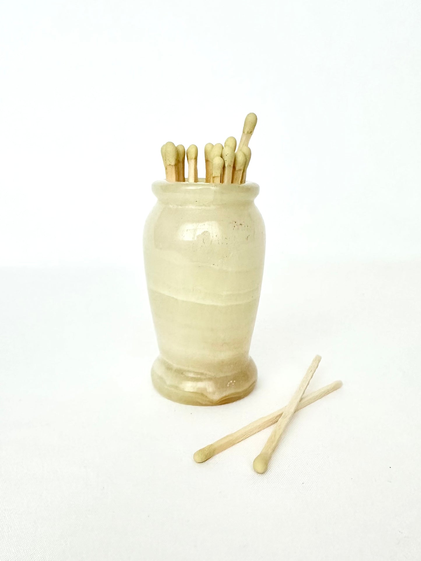 Mina Alabaster Matchstick Vessel