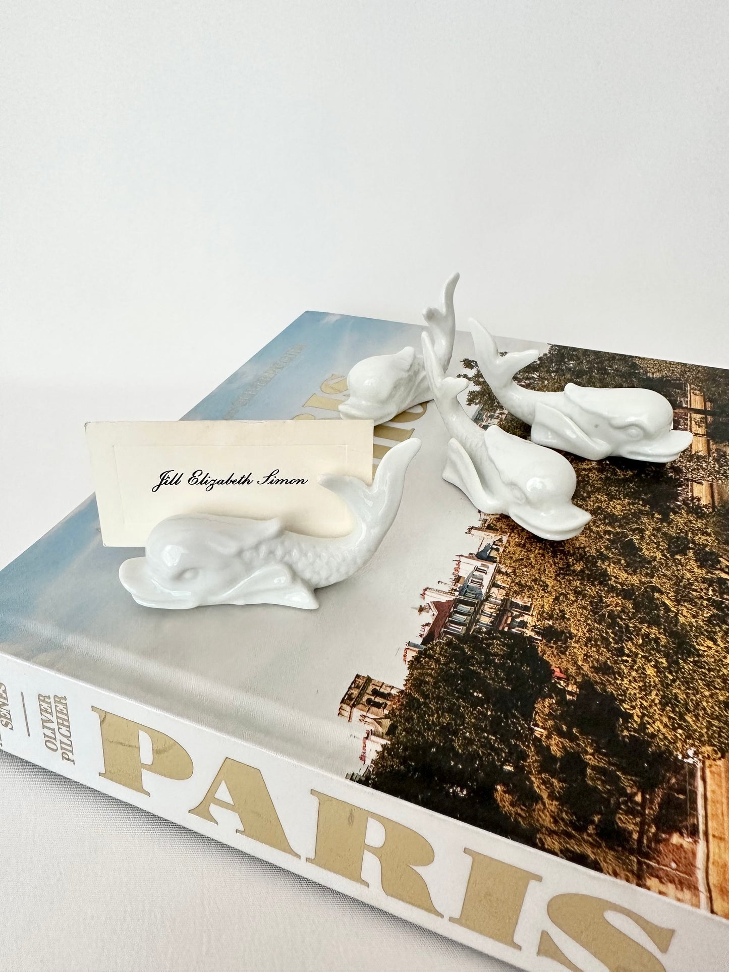 Bianca Dolphin Place Card Holders