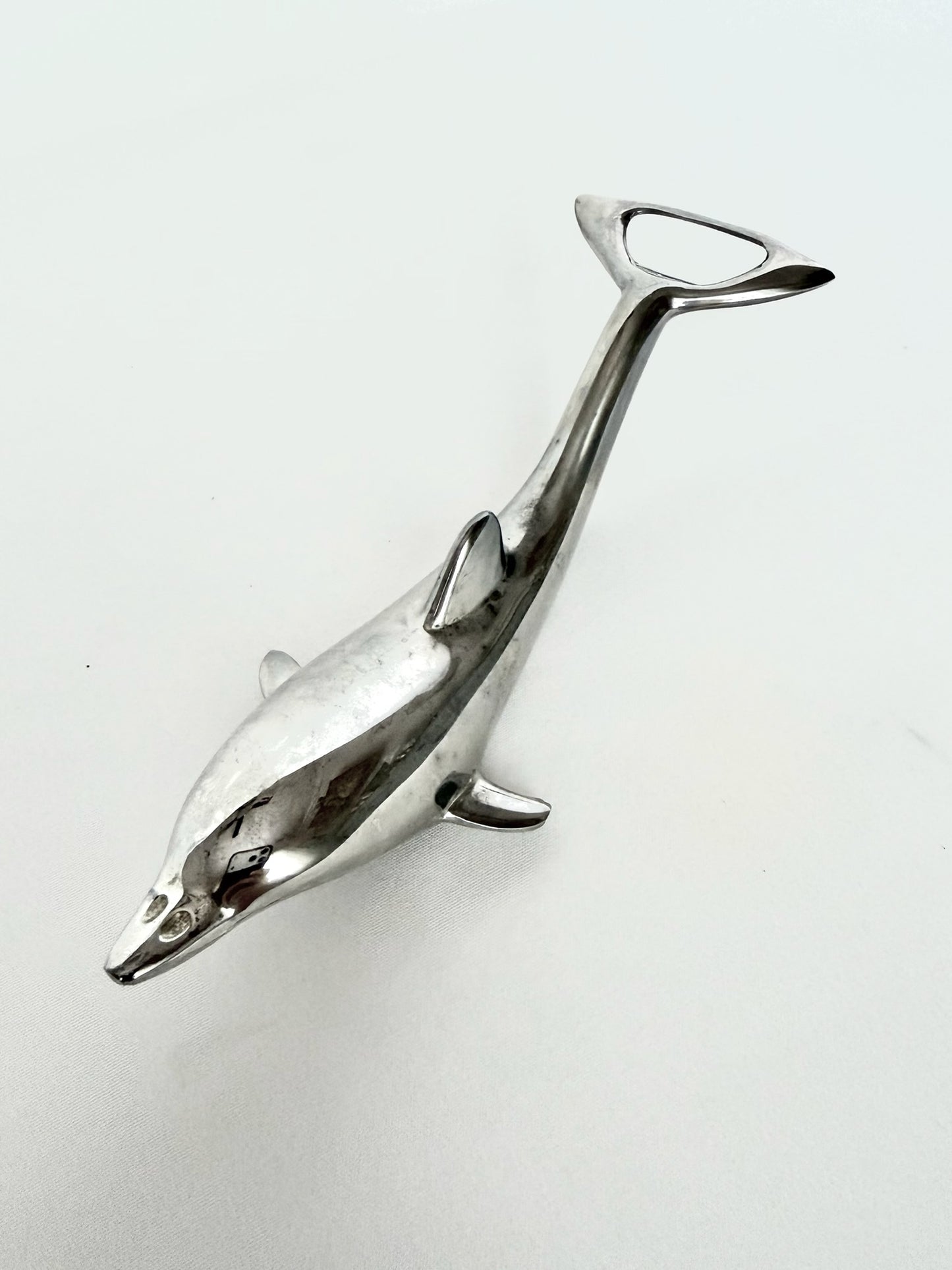 vintage silverplate dolphin dual bottle opener