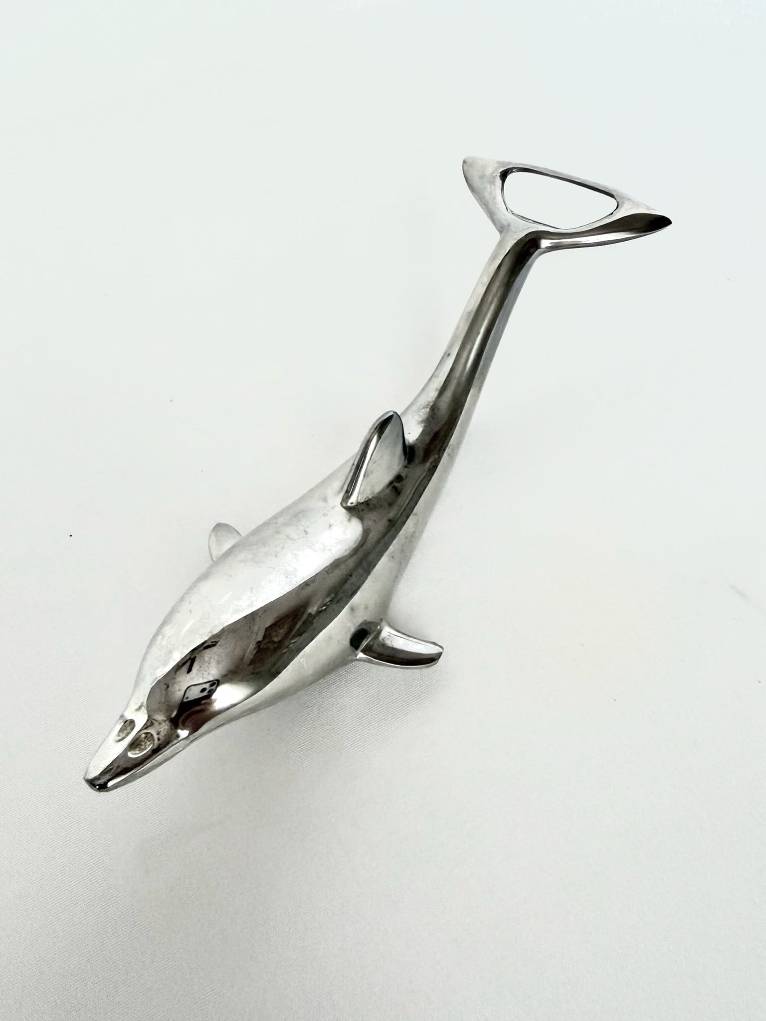 vintage silverplate dolphin dual bottle opener